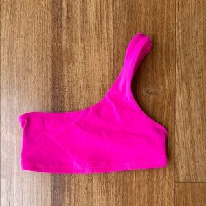 ALO Yoga Vibrant Pink One-Shoulder Bra